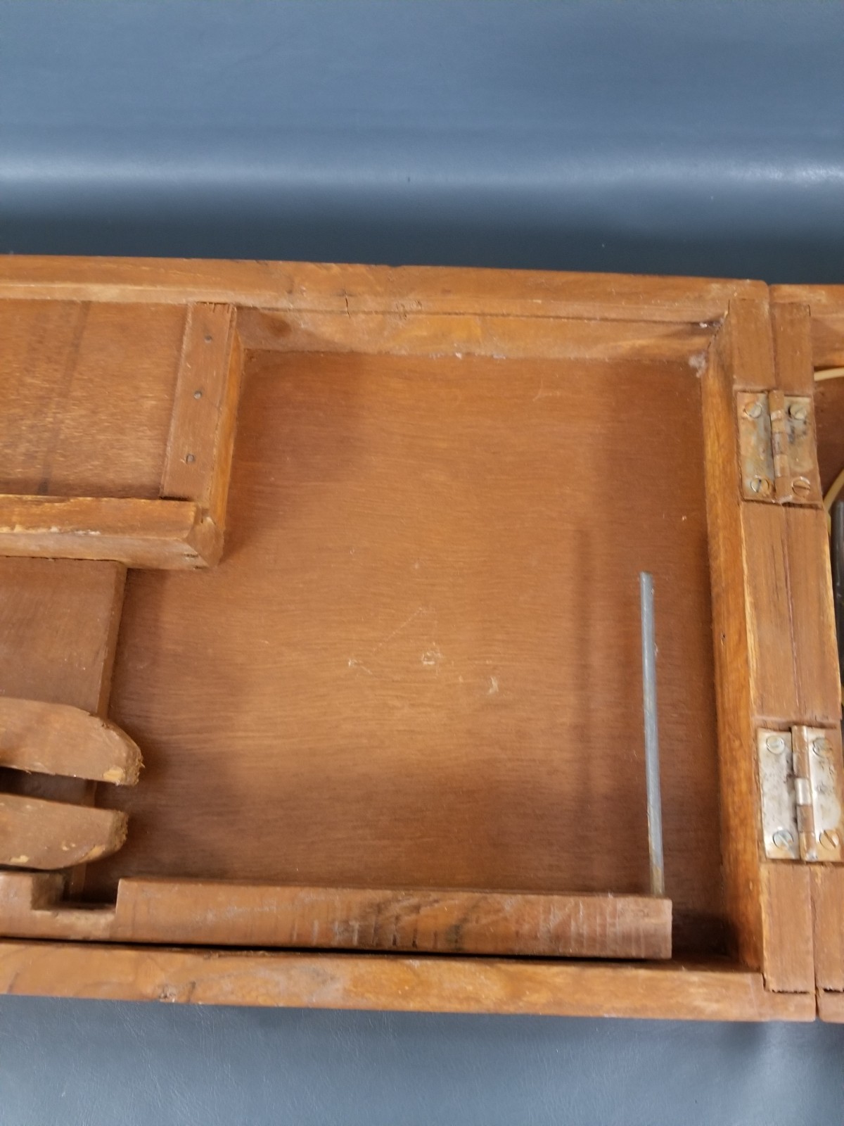 Vintage Old Wooden Book Charkha Spinning Wheel Portable Traditional Yarn Gandhi