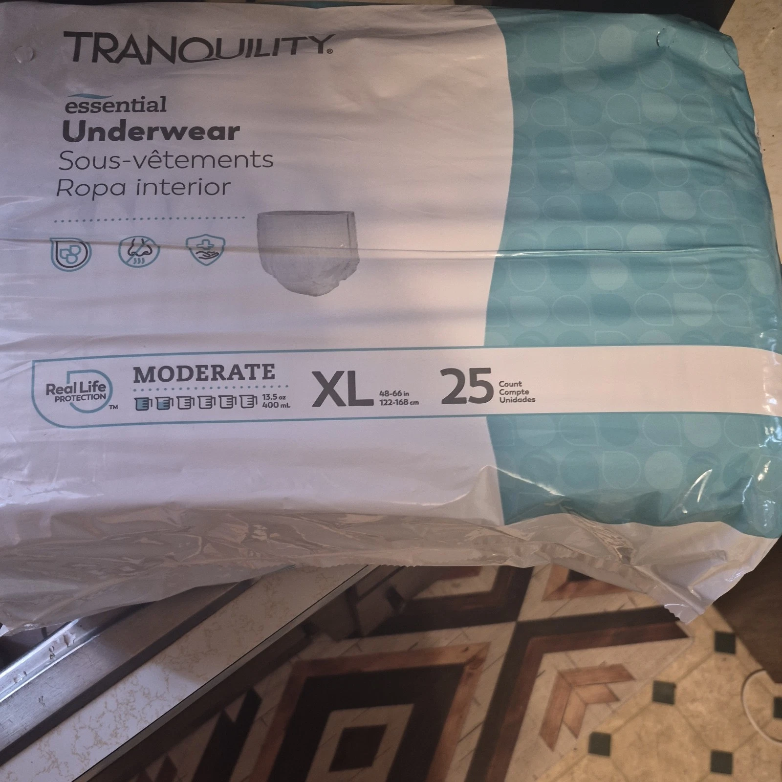 Disposable Absorbent Underwear, X-Large 48'' - 66'' BG/25 #2977-100