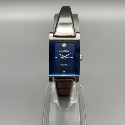 Armitron Womens Watch 16mm Blue Dial 75/5932SV Silver Tone New Battery 6.5''