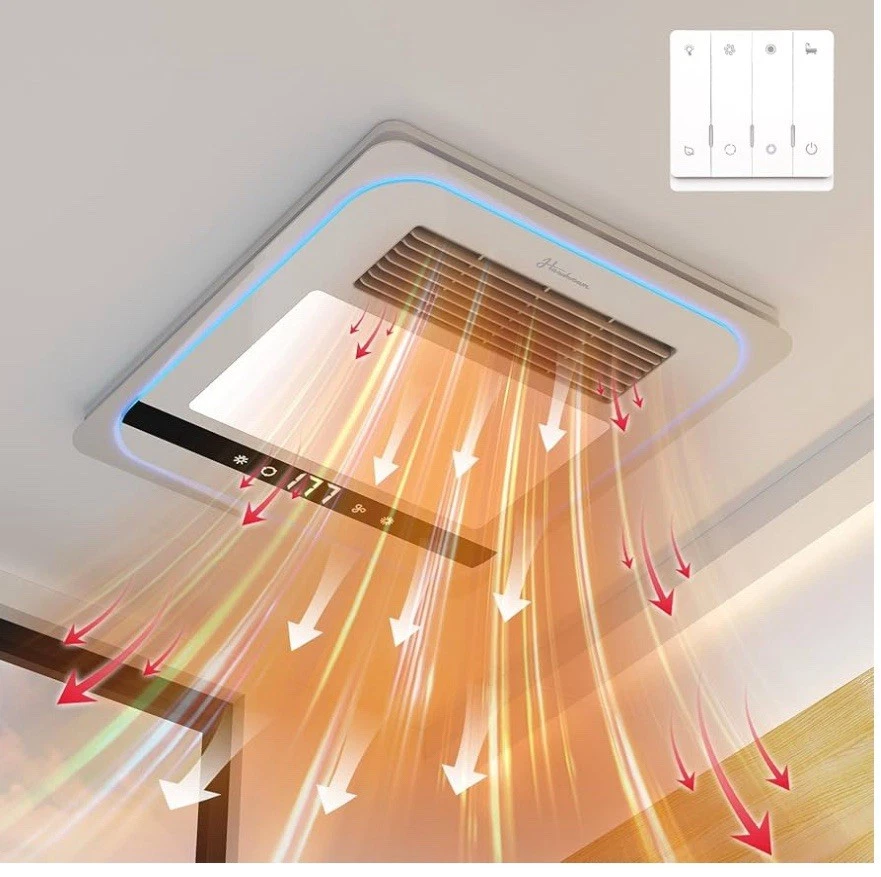 Hawkrown Ventilador de Escape de Baño 4 en 1 con Luz Baño Calentador Ventilador Combo de Luz Foto 2 de 4