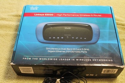 Linksys E3000 4-Port Gigabit Wireless N Router Dual Band 2.4 & 5 GHZ Gigabit