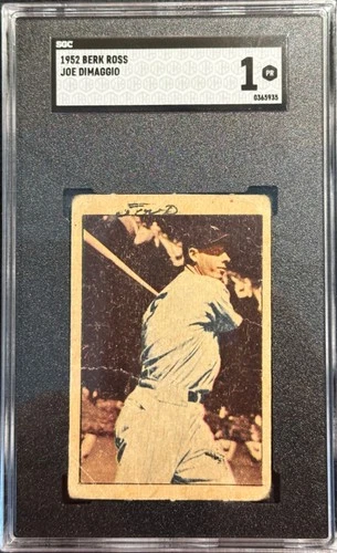 1952 Berk Ross Baseball Card JOE DiMAGGIO HOF NY New York Yankees SGC 1