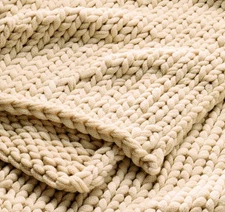 Casaluna 50"x70" Oversized hand Knit Throw Blanket, New