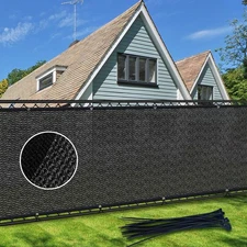 Privacy Screen Fence, 4ft x 50ft Heavy Duty 170 GSM Fencing Mesh Shade Net Co...
