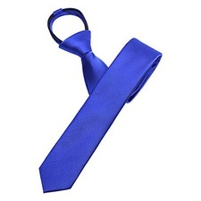 Men's Solid Color Slim Skinny Tie 2" Necktie Navy Blue