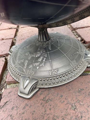 Dark Blue 12" Replogle Globemaster World Globe With Embossed Metal Base Vintage - Picture 6 of 7