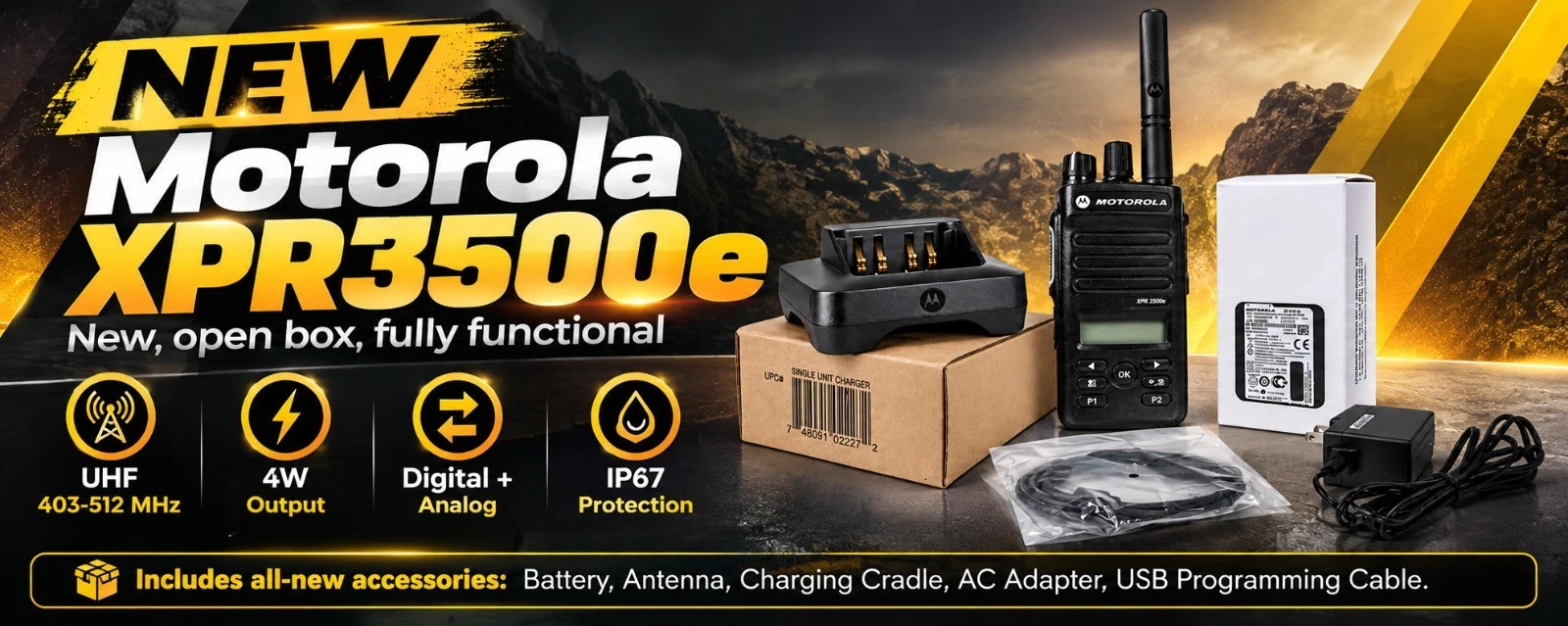NEW Motorola XPR3500e New Open Box Radio Kit