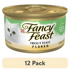 (12 pack)  Fancy Feast Flaked Kitten Food, Wet Cat Food, Trout Feast, 3 oz Can