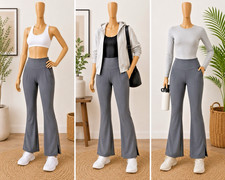 Women's High Waist Flare Yoga Pants Bootcut Leggings with Pockets M Athleisure