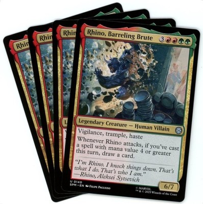 x4 Rhino, Barreling Brute - 0140 - Marvel's Spider-Man - MTG - NM/M - English