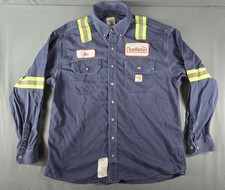 Carhartt FR Flame Resistant Men's XLarge Blue Button Down Shirt CAT2 NFPA 2112