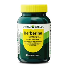 Spring Valley Berberine Capsules, 1200mg, 40ct, Metabolism