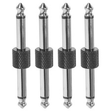  4pcs Stereo Audio Adapter: 6.35mm to 6.35mm Headphone Adapter Jack for Guitar