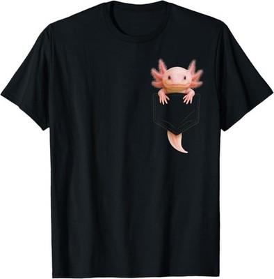 Cute Axolotl Pocket Funny Gifts for Men Women Teen Kid T-Shirt
