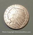 1/10 Oz Silver Round - GSM Incuse Indian - 100% Mint Authentic (See Receipt)