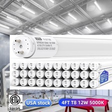 10-50 Pack T8 LED Bulbs 4 Foot G13 4FT LED Tube Lights 12W 5000K Single Dual End