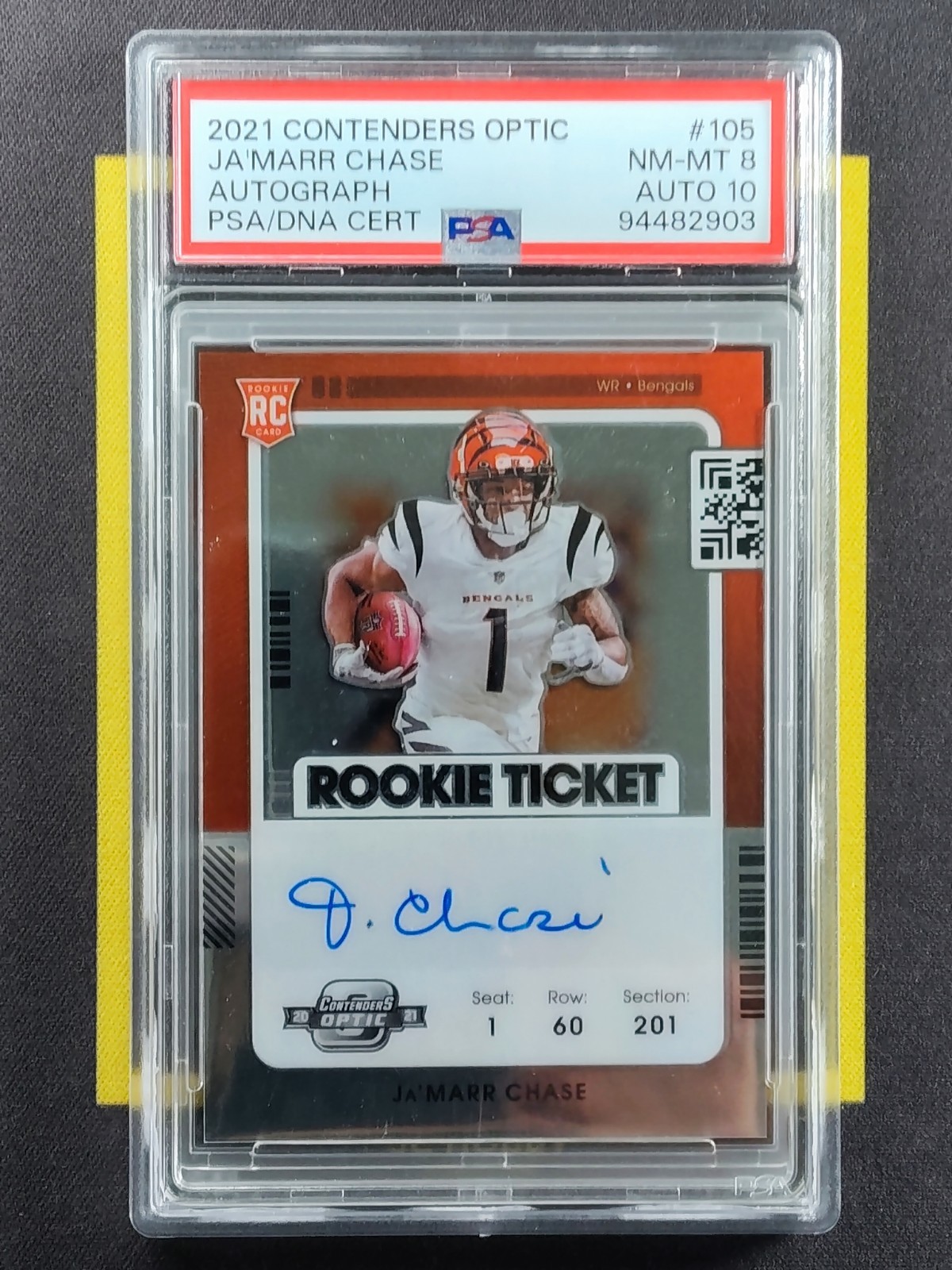 2021 Panini Contenders OP Rookie Ticket Auto Ja'Marr Chase PSA 8/10 FCCZ