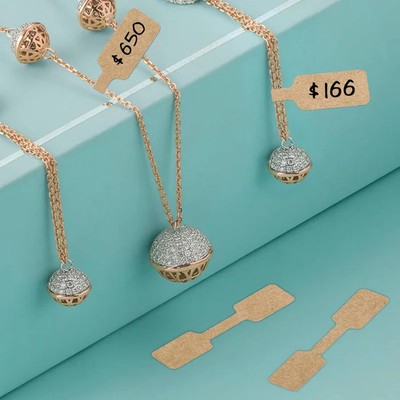 500 Stück Papier Aufkleber Etiketten Schmuck Preisschilder Kraft Karton