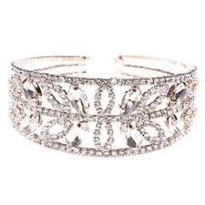 Rhinestone Floral Leaf Wrap Bracelet Spring Wedding