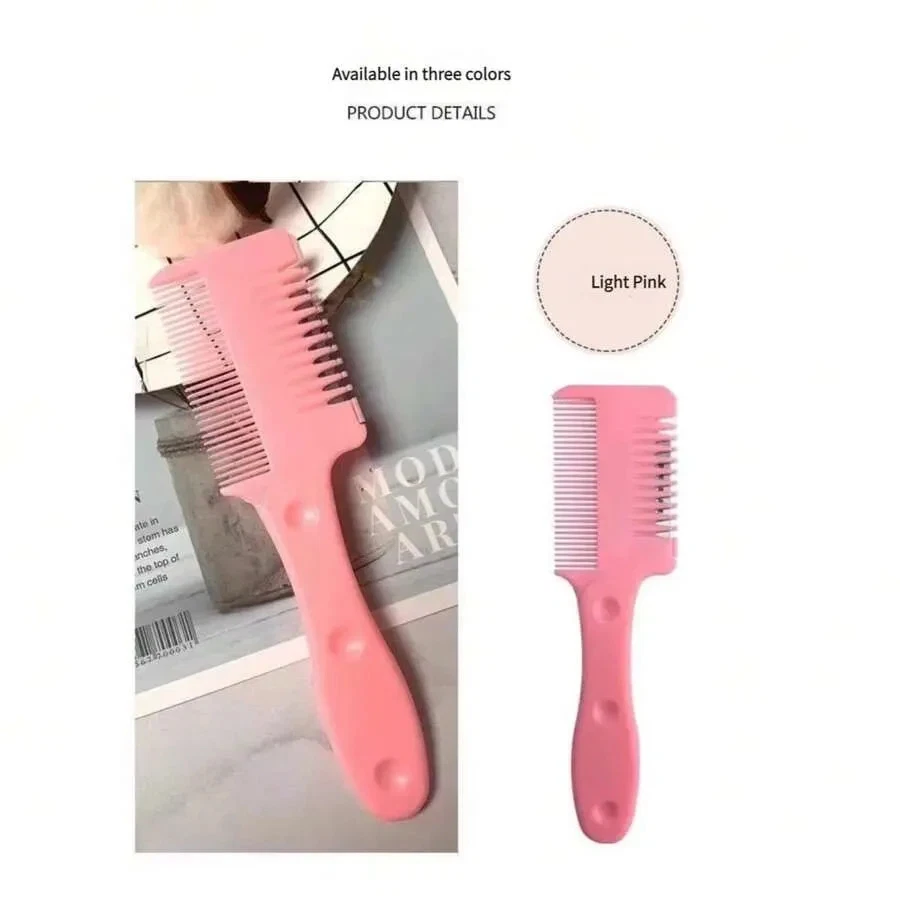 Peine de afeitar de cabello de doble cara 3 piezas con hoja extraíble diluyente de cabello recortadora afeitadora Foto 4 de 4