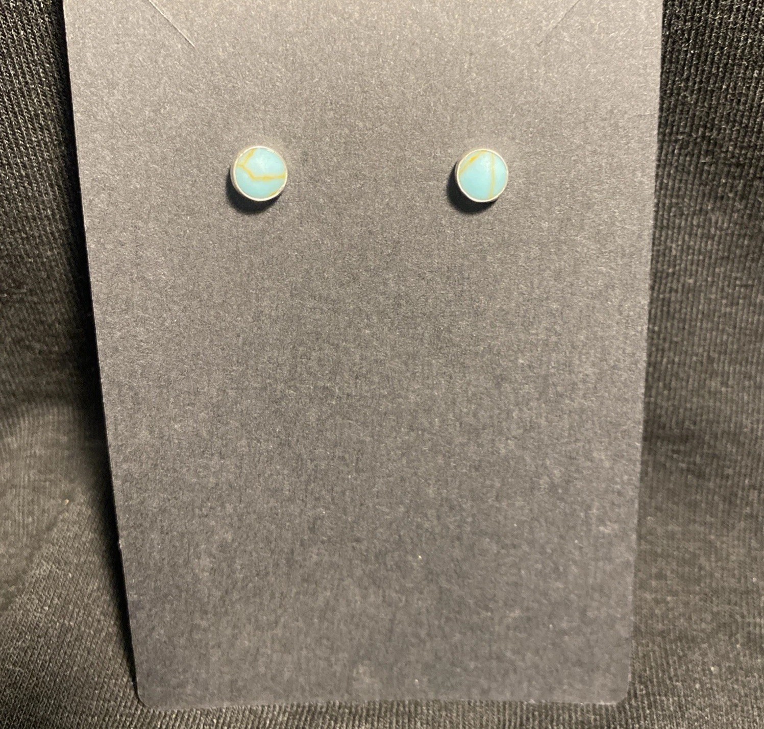 Sterling Silver Light Turquoise Stud Earrings - image 1