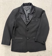 Black N Bianco Boys 4 Piece Black Formal Tuxedo Size 7