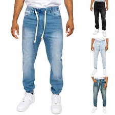 Victorious Men's Jogger Drop Crotch Denim Jogger Pants   S~5XL  JG803 -FREE SHIP