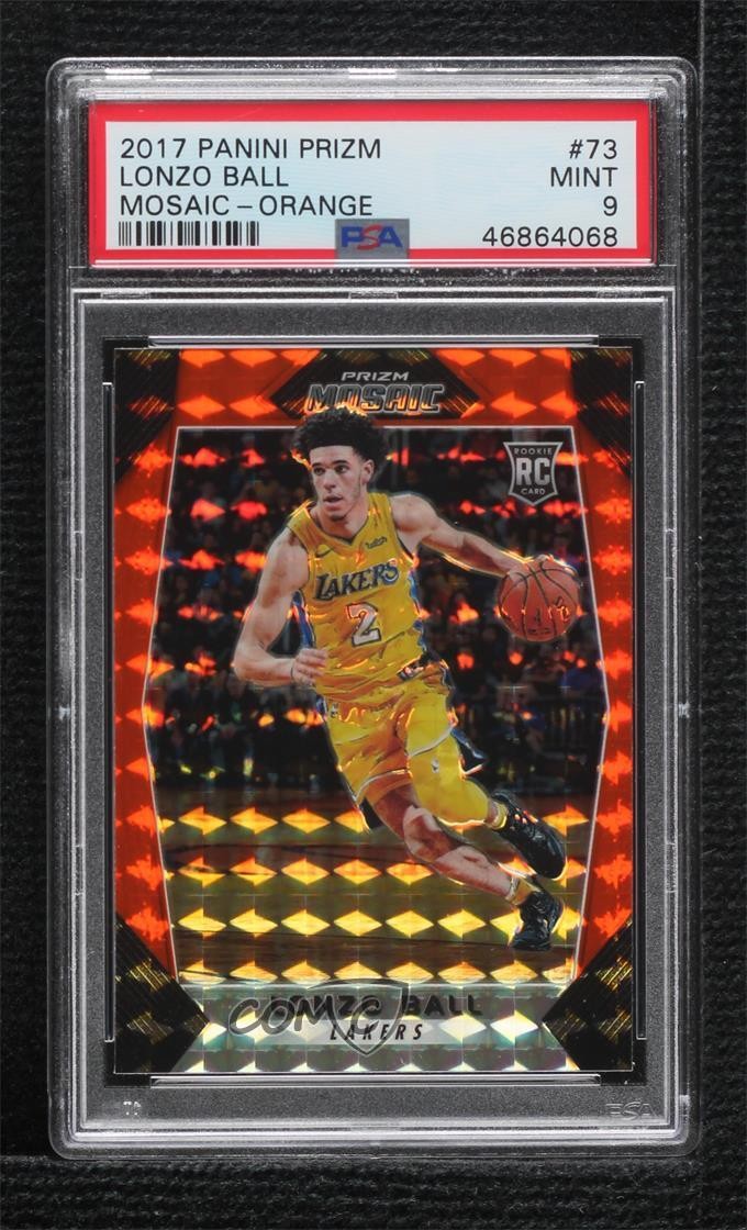 2017-18 Panini Prizm Mosaic Orange Lonzo Ball #73 PSA 9 MINT Rookie RC 0ao8