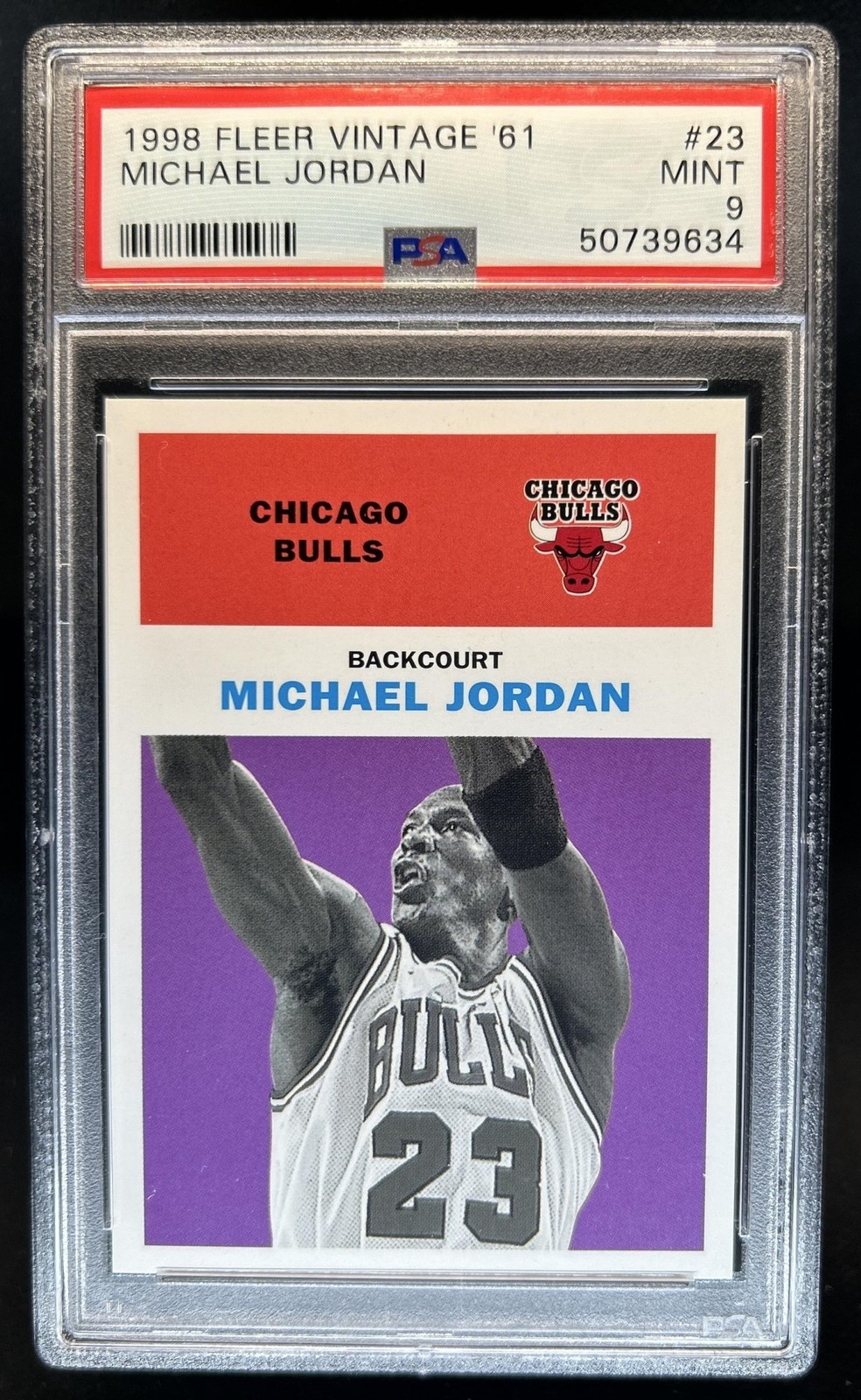 1998-99 Fleer Tradition Michael Jordan Vintage '61 #23 Bulls PSA 9