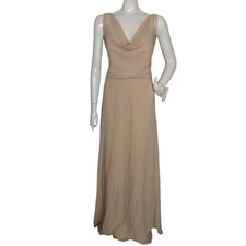 new JASMINE Bridesmaid Dress/Gown, N22, Champagne, Cowl Neck/Drape, Sleeveless