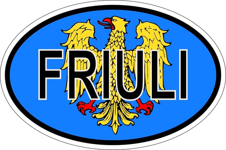 Sticker adesivi adesivo bandiera ovale codice paese friuli venezia giulia