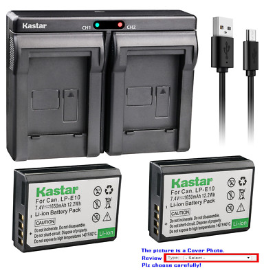 Kastar Battery Dual Charger for Canon LP-E10 LPE10 LC-E10 Canon EOS 1100D Camera