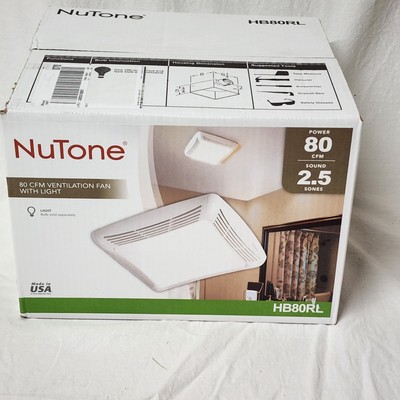 Broan-NuTone80 CFM 2.5 Sones Ceiling Bathroom Exhaust Fan with Light | eBay