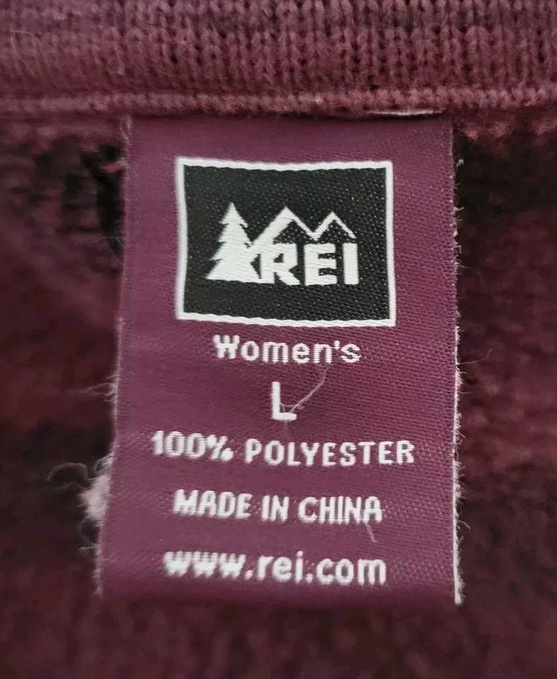 Suéter deportivo REI para mujer a rayas 1/2 cremallera cuello borgoña RN 37249 Foto 4 de 4