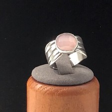 Sterling Silver Pink Quartz Ring 6g Size 7.75