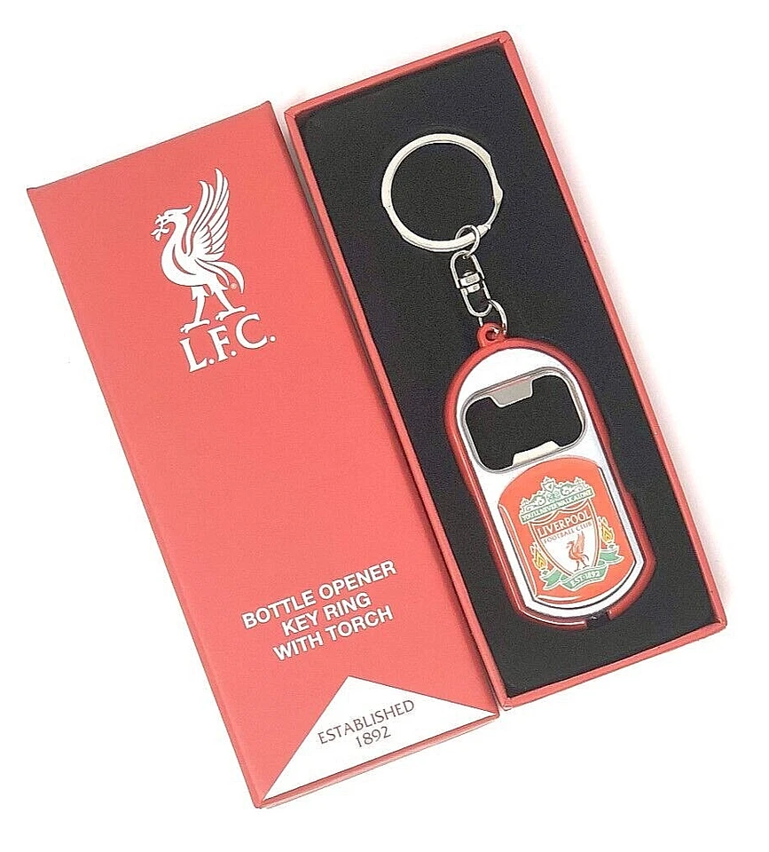 Liverpool FC Flaschenöffner Taschenlampe Licht Schlüsselanhänger Geschenk - Bild 2 von 2