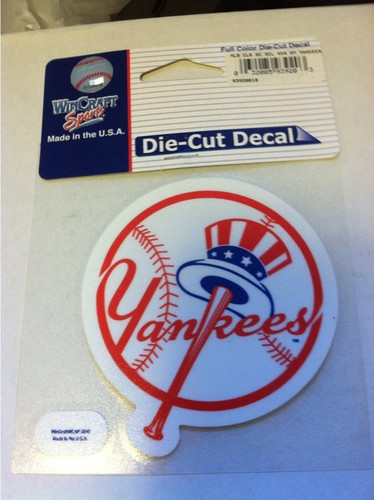 New York Yankees Farbe Zylinderhut 4x4 gestanzter Aufkleber