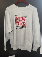Vintage Champion Reverse Weave NYU New York University Sweatshirt USA Large
