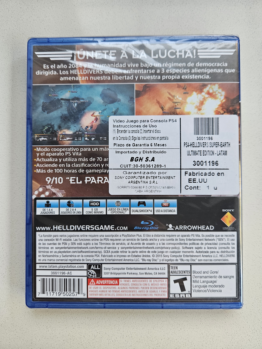 Helldivers Super Earth Ultimate Edition Playstation PS4 2015
