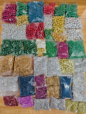Huge Lot Assorted Metallic Plastic Pearls Assorted 3-14mm Round Craft Beads