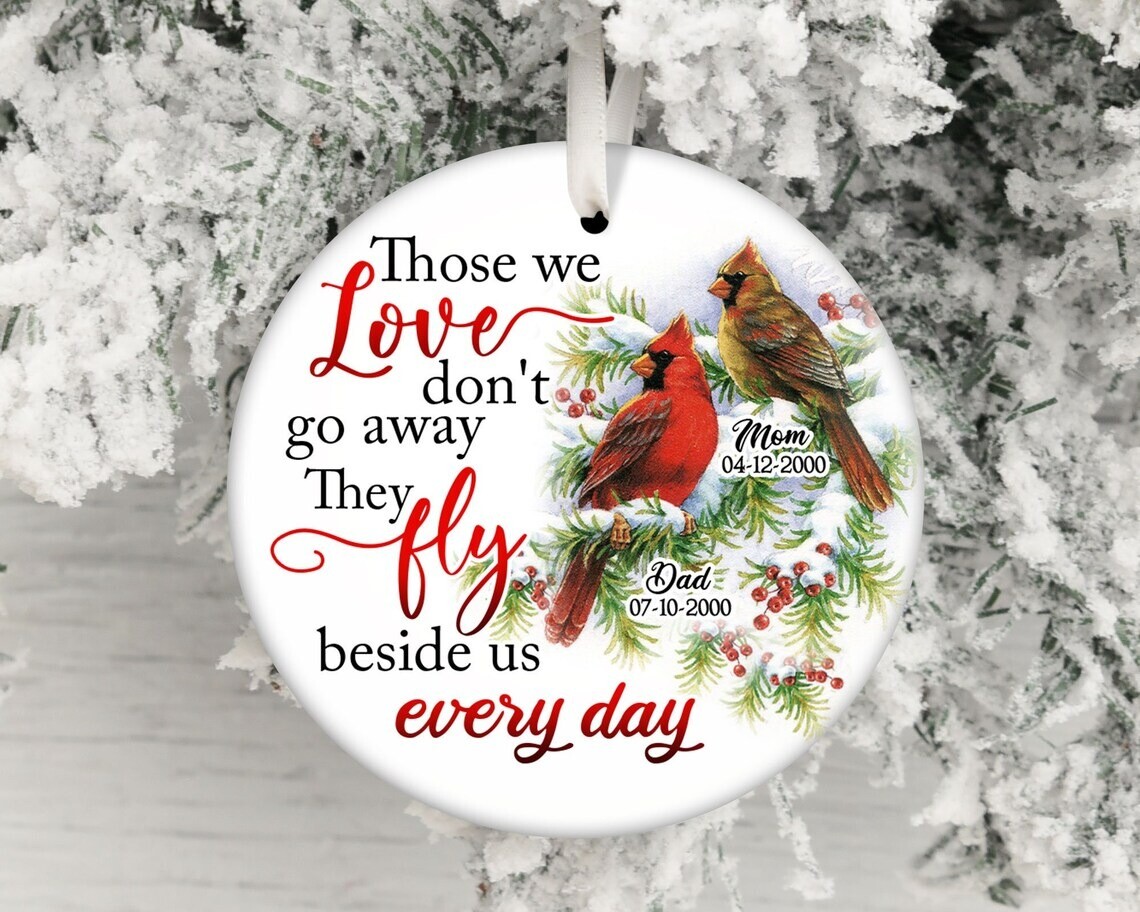 Cardinal Memorial Christmas Ornaments, Sympathy Gifts for Loss of Father, Mom...