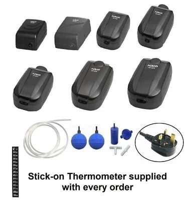 Aquarium Air Pump Fish Tank Quiet Single/Twin Valve with Accessories HIDOM