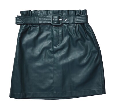 Green Faux Leather Skirt Zara ZARA L Skirt Forest Emerald Green