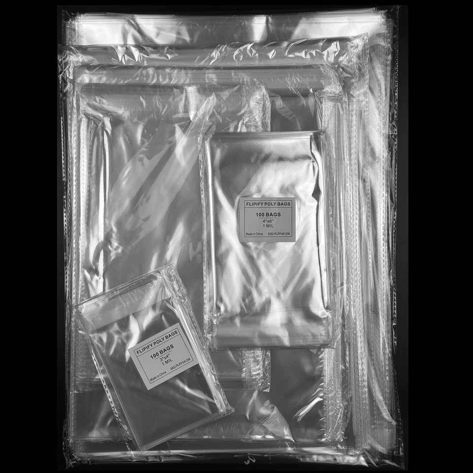 Clear Resealable Recloseable Self Seal Adhesive Cello Lip Tape Poly Plastic bags - Image 2 of 4