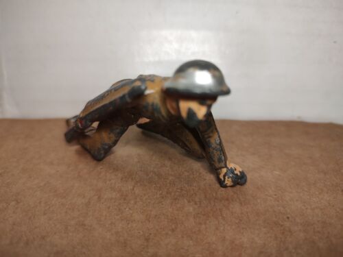 Manoil Crawling Scout With Gun Toy Soldier - Afbeelding 1 van 3