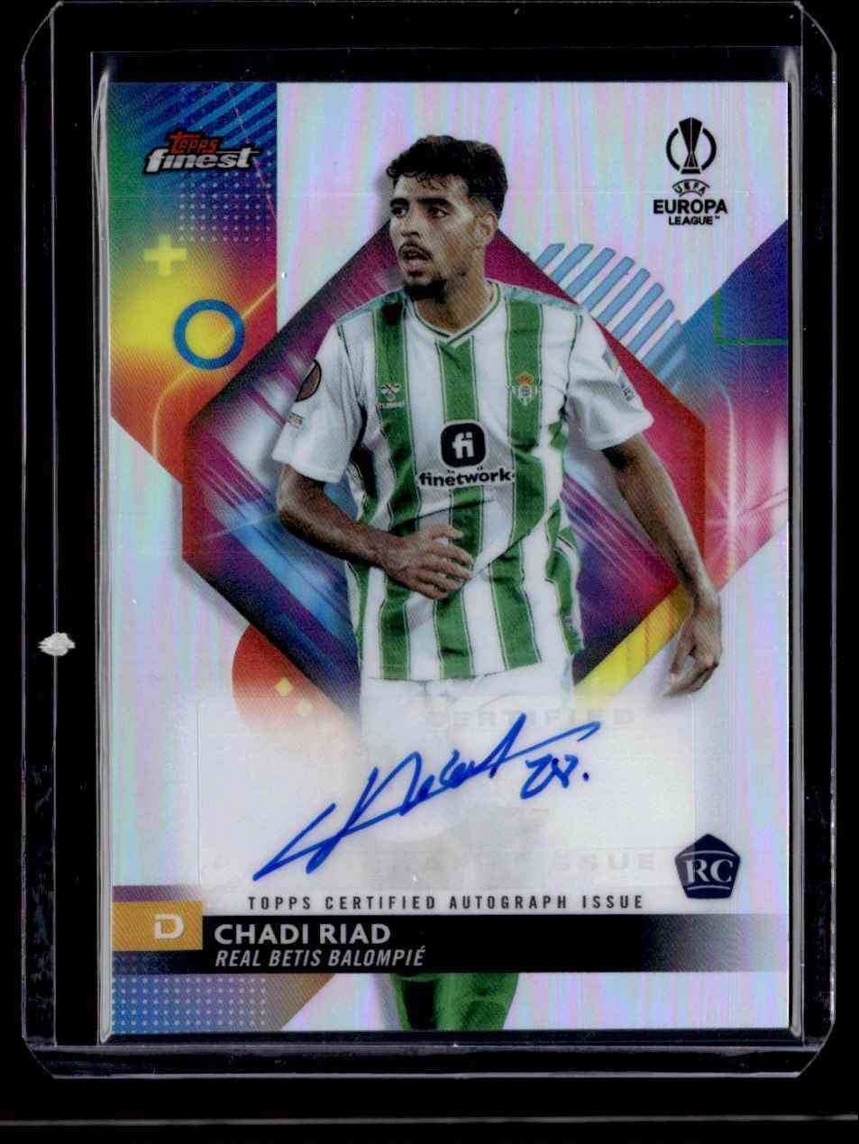 2024 Topps Finest Refractor Autograph Chadi Riad RC Auto Real Betis Balompie