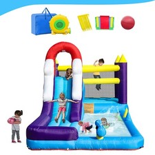 16ft Inflatable Water Slide Bounce House w/ Splash Pool for Kids Backyard Party