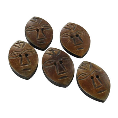 Tribe Button Set of 5 Hand-Carved Tribal Maid Natural Horn Buttons -for Tribal Wear ...
