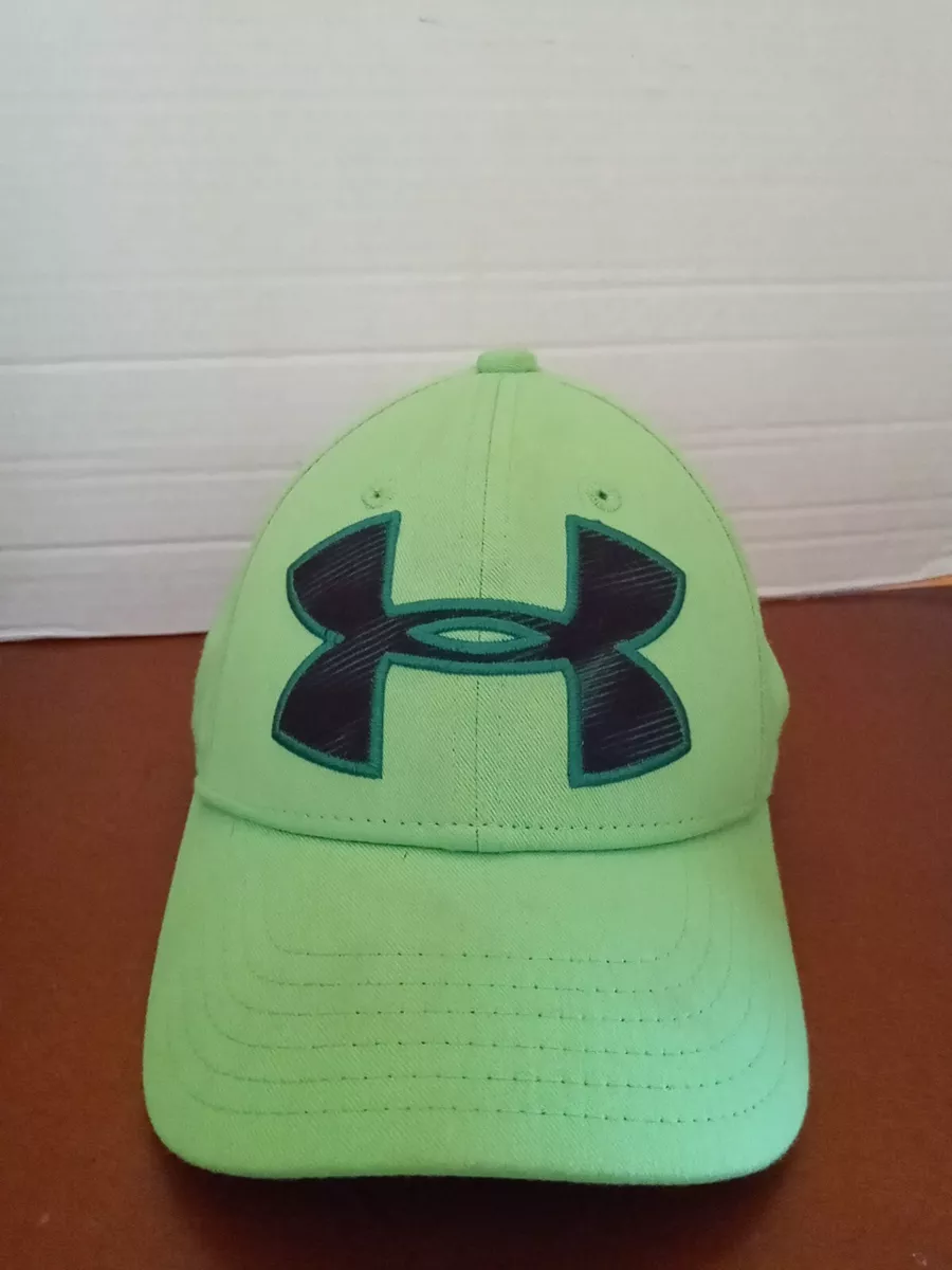 Under Armour Hat Cap Stretch Fit Youth neon green Fitness Boys Embroidered UA