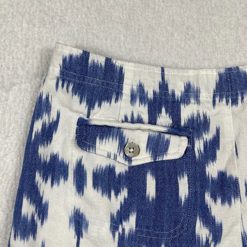 Pantalones Cortos Vineyard Vines Para Mujer 0 Azul Blanco Tie Dye Botón Mosca Preppy Informal Playa - Imagen 4 de 15